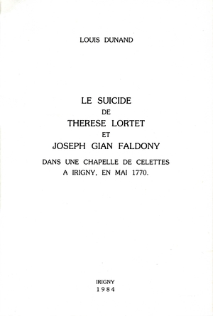 Le suicide de Thérèse Lortet et Joseph Gian Faldony